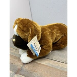 Animal Alley Toys R Us Boxer Dog Vintage 9" Plush Stuffed Animal With Tags Flaw
